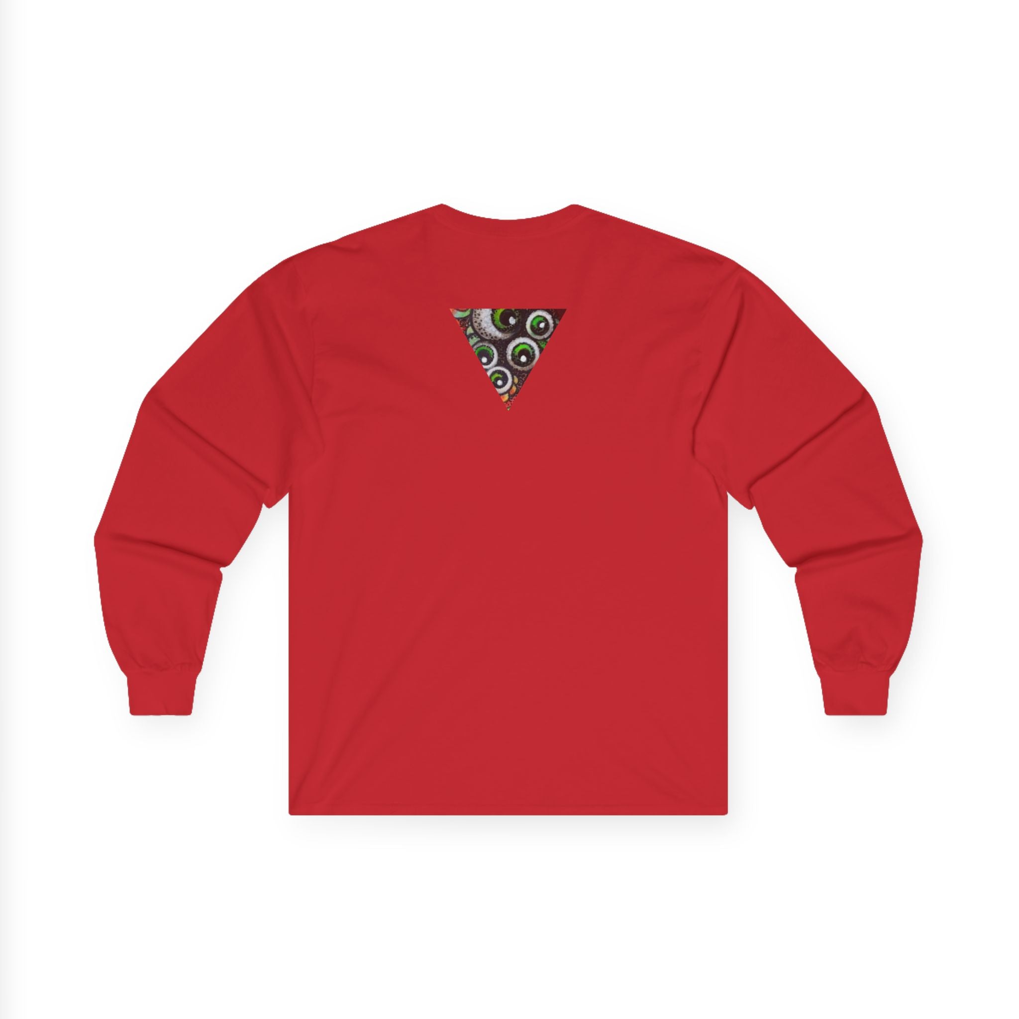 Triangle Camo Graphic Long Sleeve Tee — Minimal Military-Inspired Chest Print #k646&