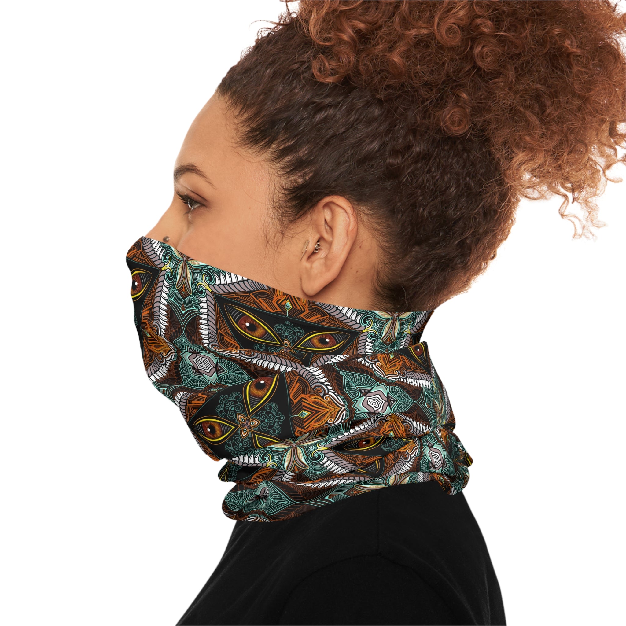 Fox Kaleidoscope Neck Gaiter — Lightweight Tribal Forest Face Mask #FM5