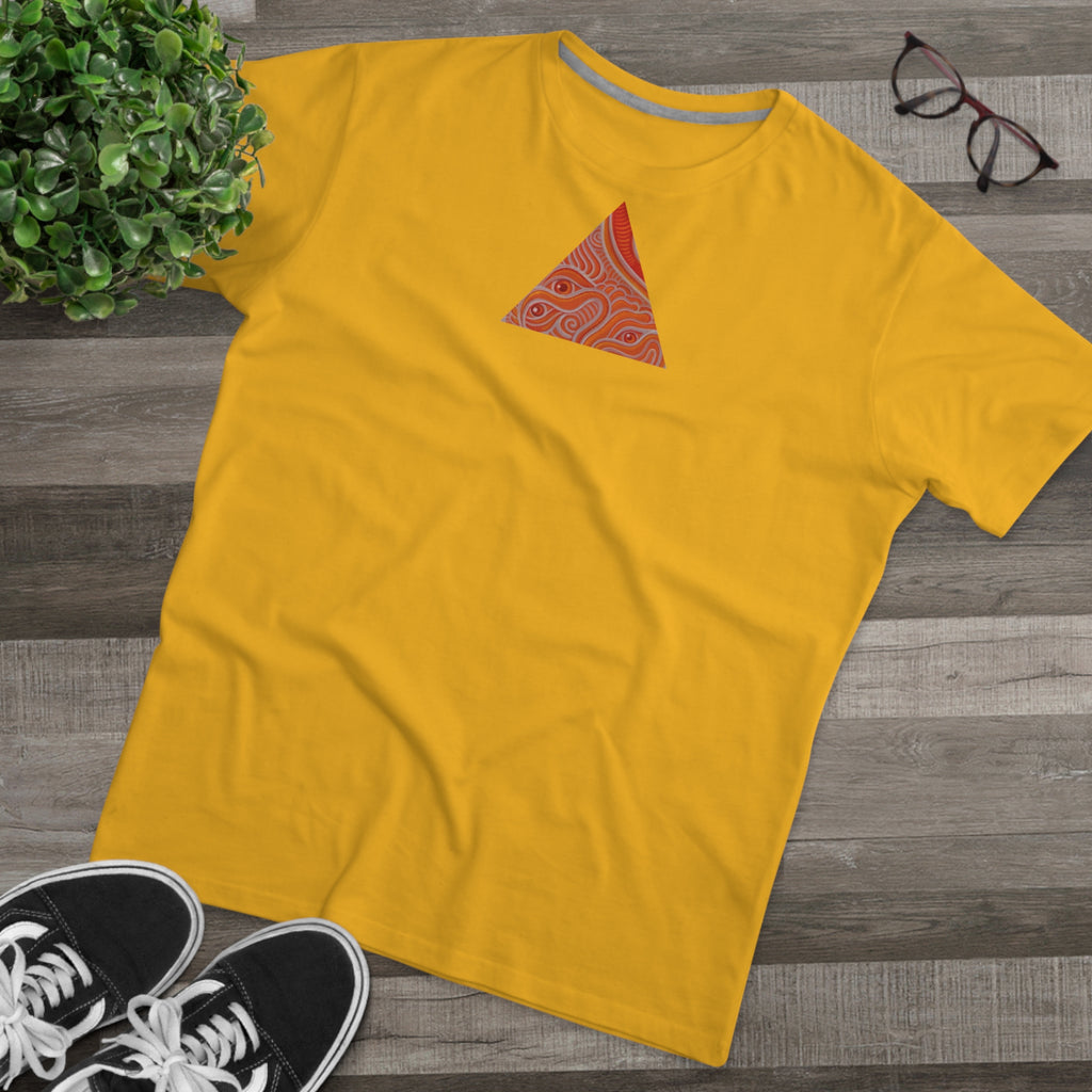 Men's Tee — Red Geometric Triangle Pattern #dm52986
