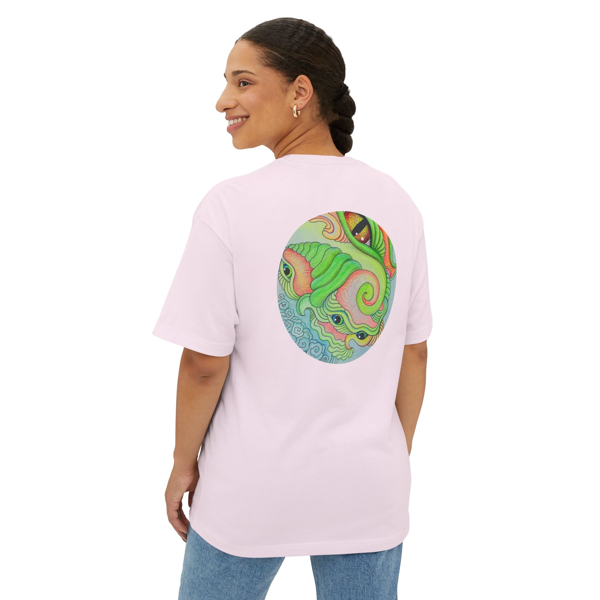 Psychedelic Triangle & Circle Graphic Tee — Retro Swirl Art T-Shirt #gr9523