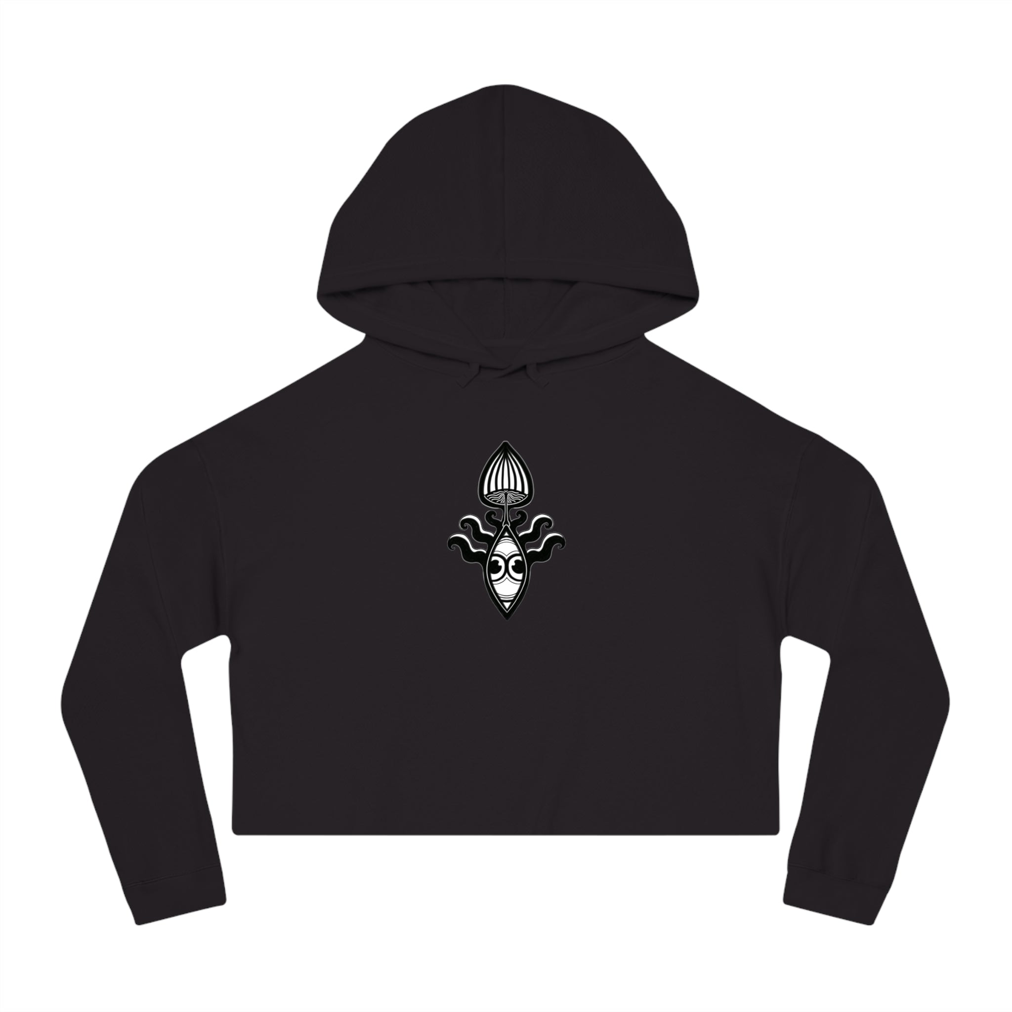 Cropped Hoodie — Boho Mandala Henna Floral Print #h98647