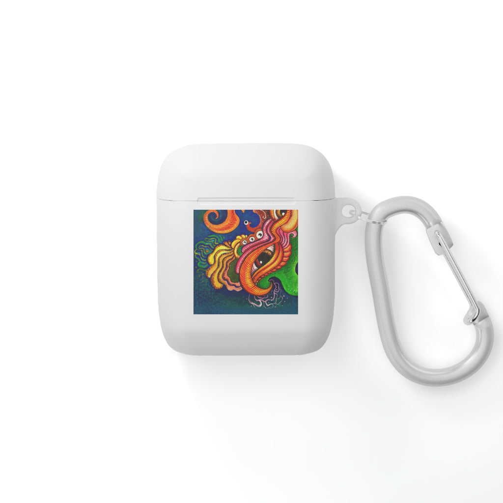 Colorful Abstract Dragon AirPods Case — Vibrant Floral Swirl Design #2347