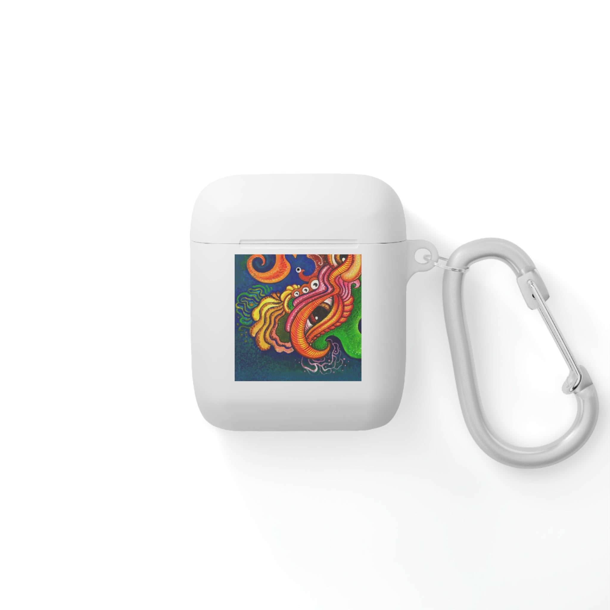 Colorful Abstract Dragon AirPods Case — Vibrant Floral Swirl Design #2347