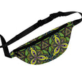 Green Kaleidoscope Fanny Pack — Psychedelic Floral Waist Bag #psb22