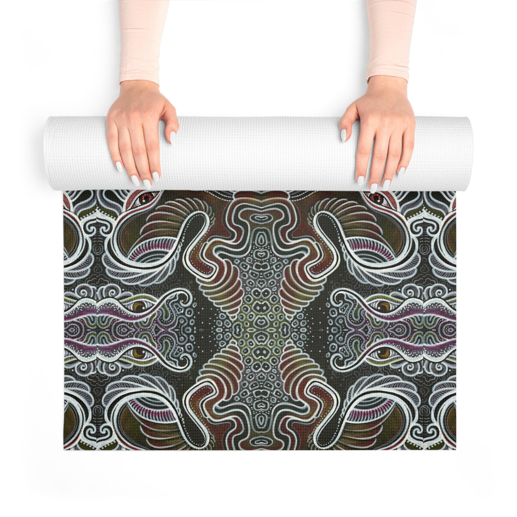Abstract Tribal Pattern Foam Yoga Mat — Non-Slip Eco Exercise Mat