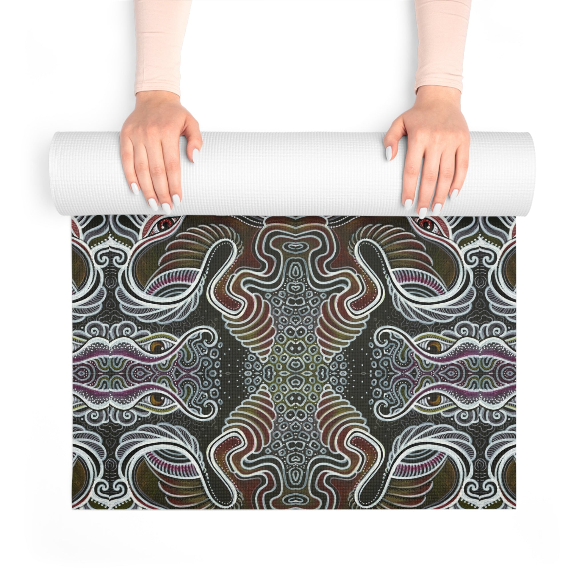 Abstract Tribal Pattern Foam Yoga Mat — Non-Slip Eco Exercise Mat