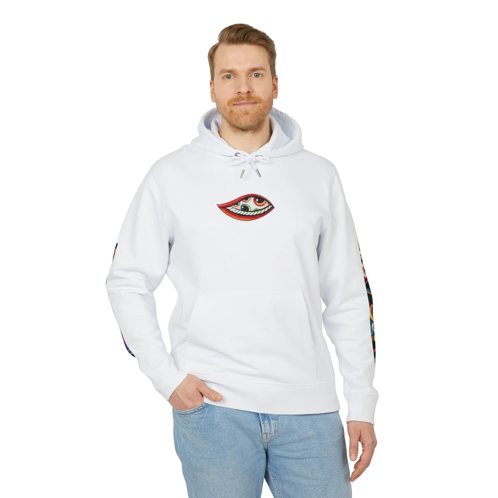 Graphic Hoodie — Colorful Psychedelic Lip & Swirl Design #h4334
