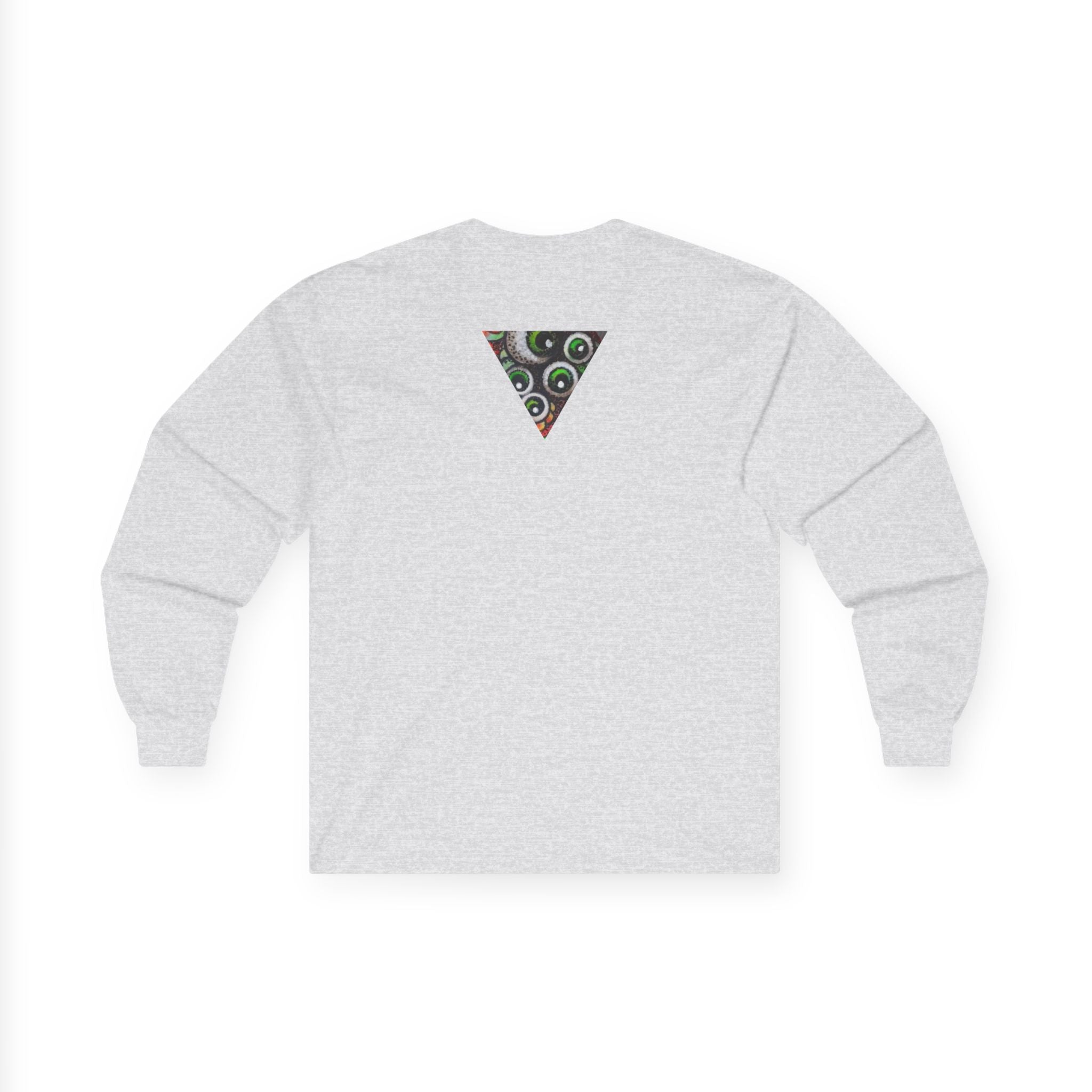 Triangle Camo Graphic Long Sleeve Tee — Minimal Military-Inspired Chest Print #k646&