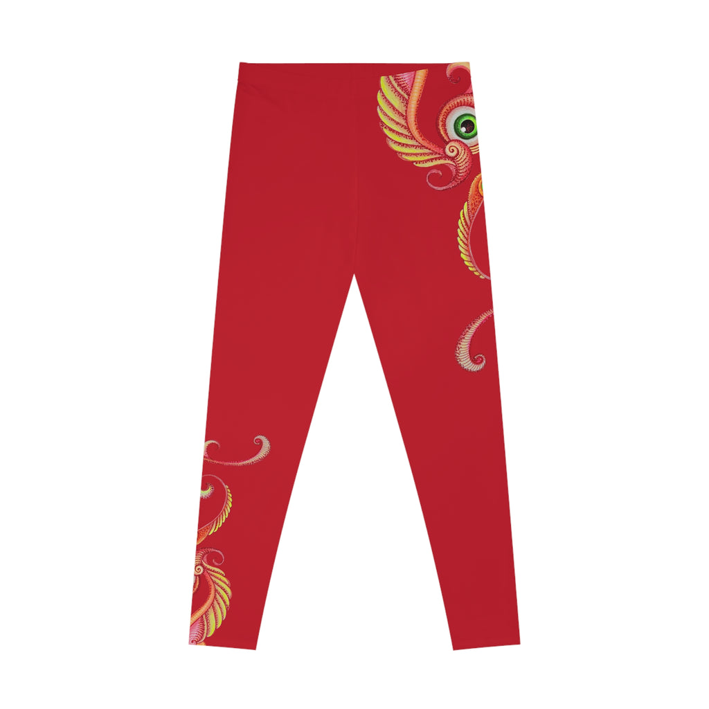 Mandala Accent Leggings — Black Stretch Yoga Pants with Subtle Tribal Corners #hfo7623