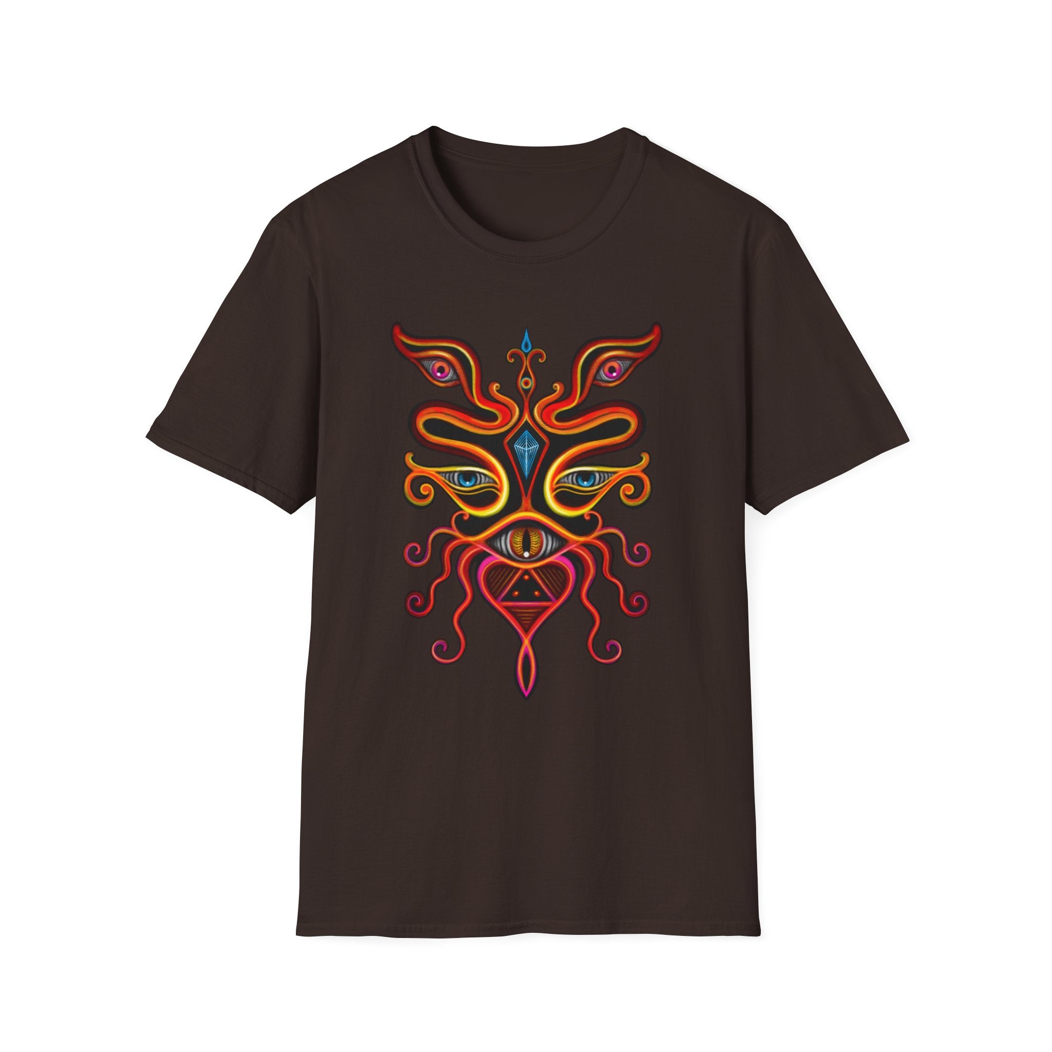 Mystic Eye Tribal T-Shirt — Psychedelic Symmetry Graphic Tee #y993738