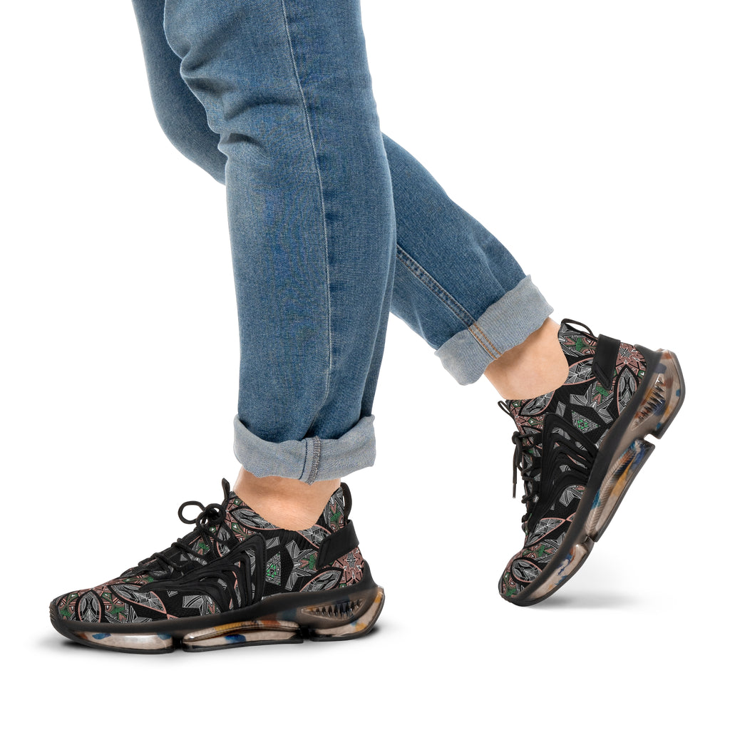 Men's Mesh Sneakers — Kaleidoscope Floral Athletic Shoes #ss2586443