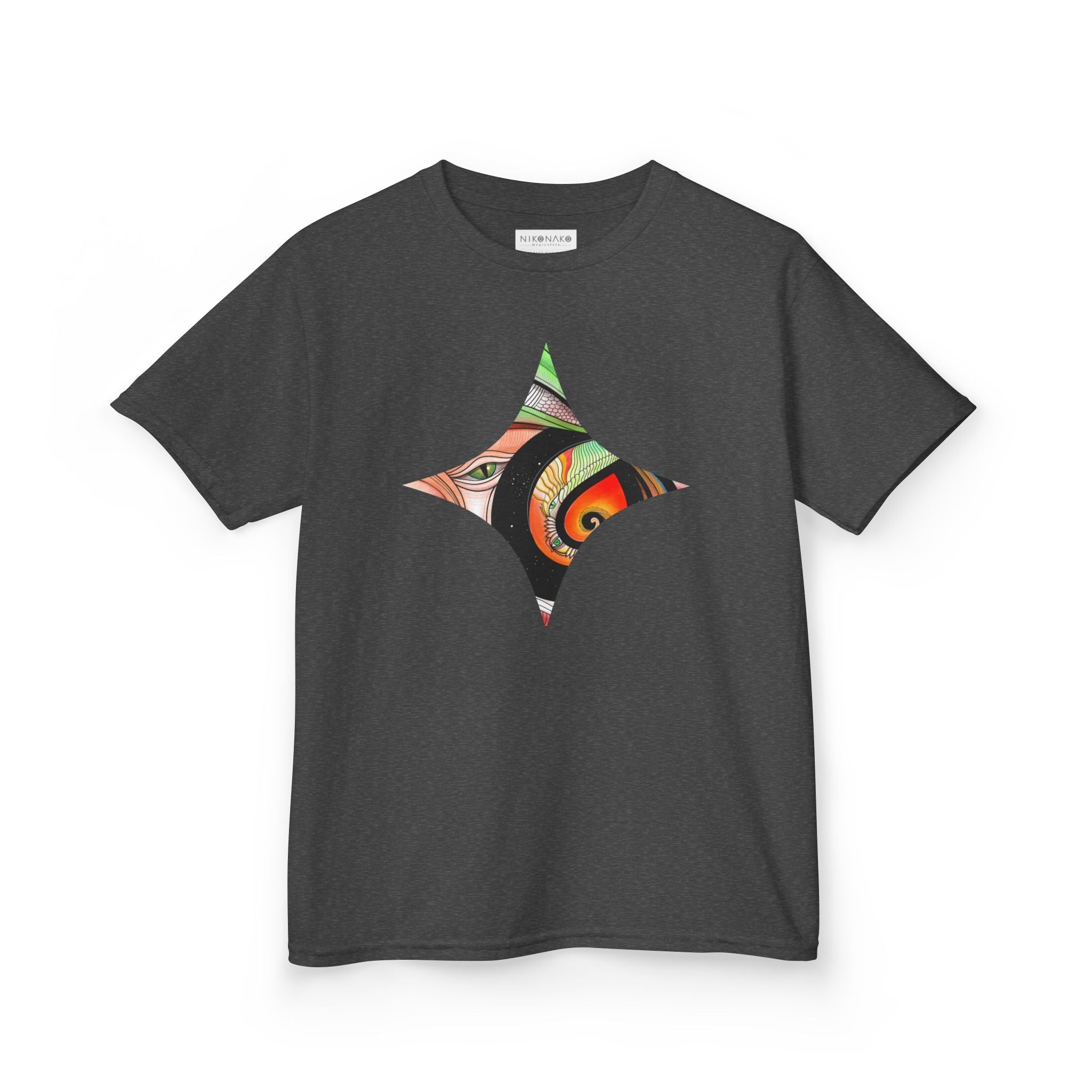 Abstract Eye Pattern Kids Tee | Geometric Star & Triangle Art