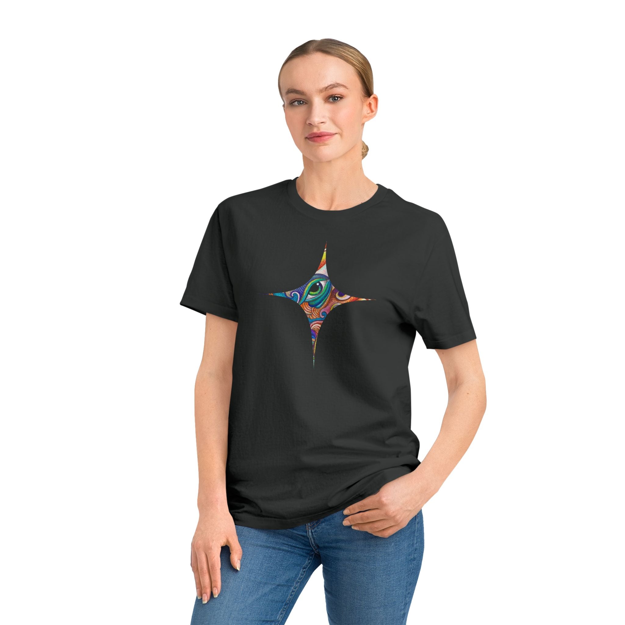 Psychedelic Gem T-Shirt — Colorful Abstract Star & Triangle Design #gf87598