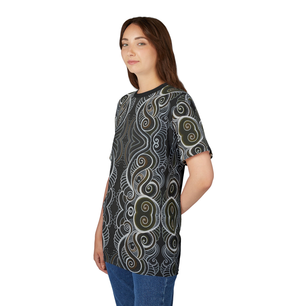 Tribal Spiral All-Over Print Tee — Boho Geometric Pattern #i66321