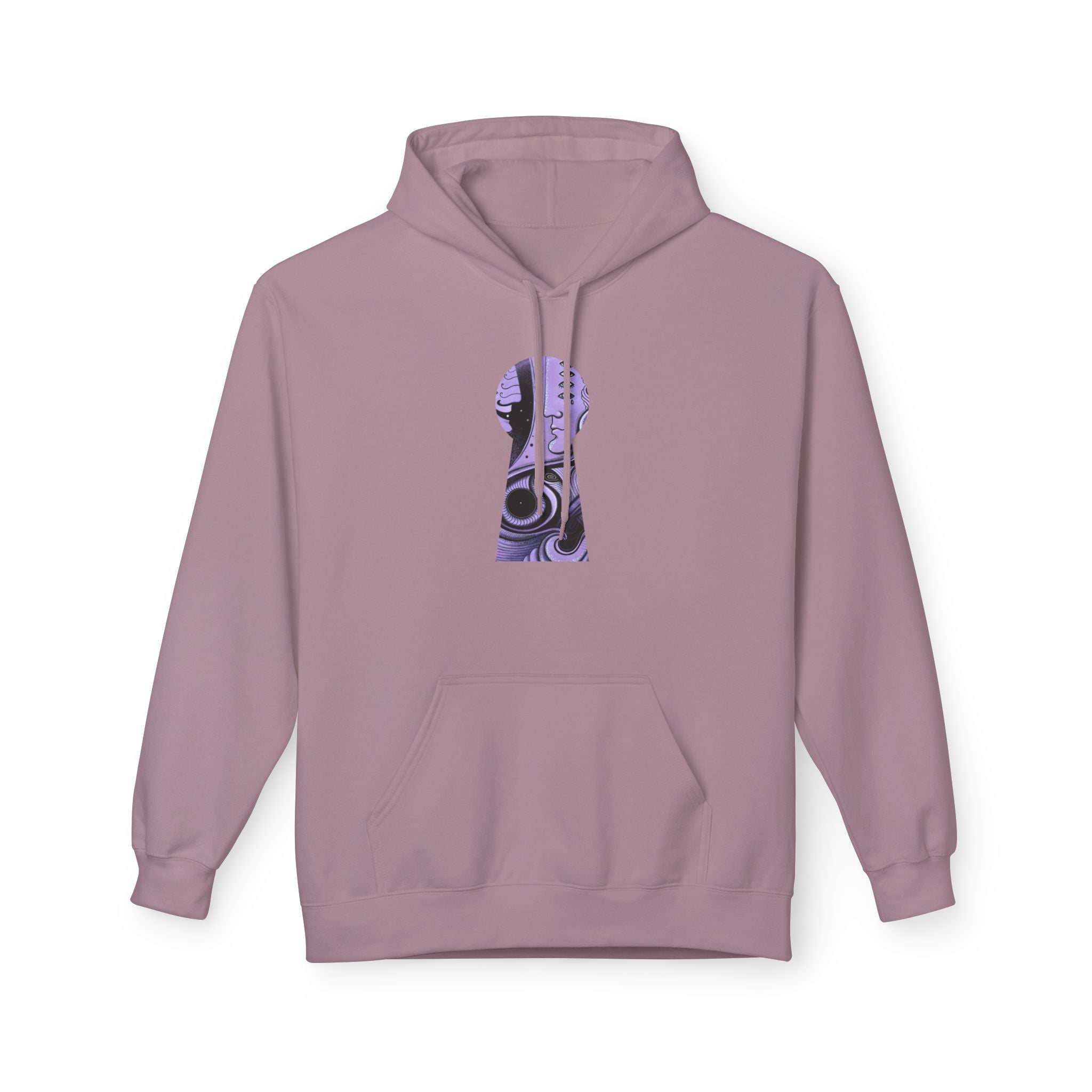 Purple Psychedelic Guitar Art Hoodie | Keyhole Front, Circular Back Design