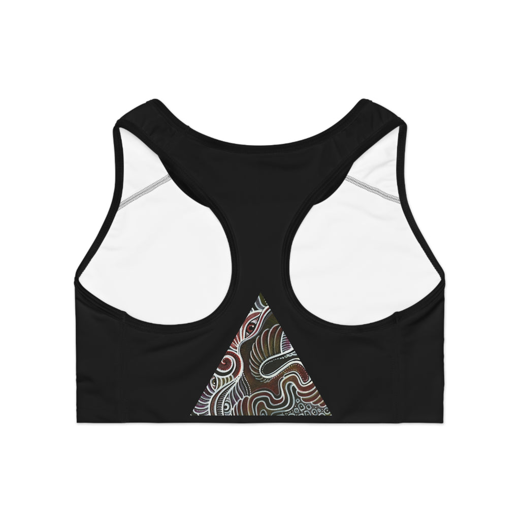 Abstract Triangle Pattern Sports Bra — Psychedelic Wave Activewear #hfl76229