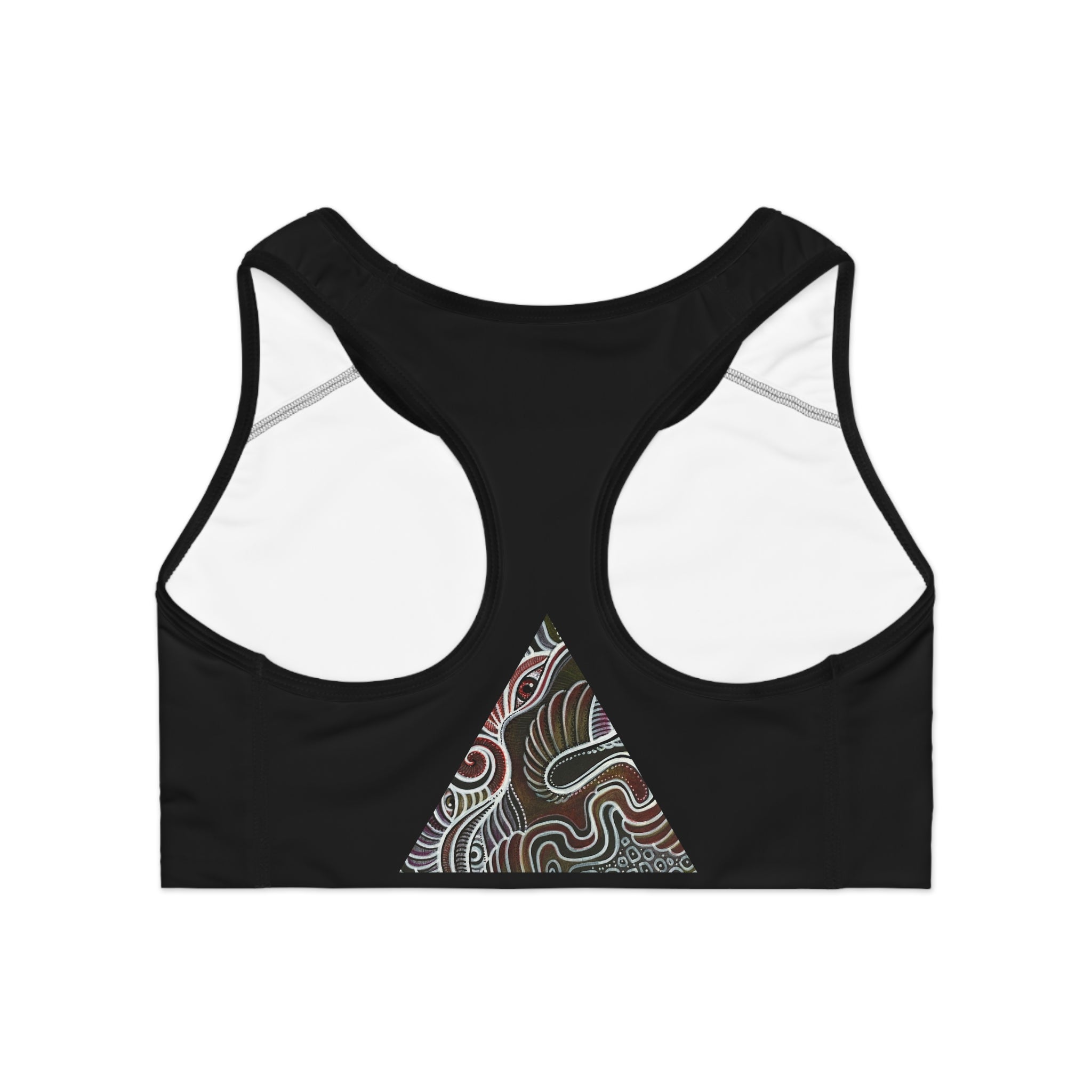 Abstract Triangle Pattern Sports Bra — Psychedelic Wave Activewear #hfl76229