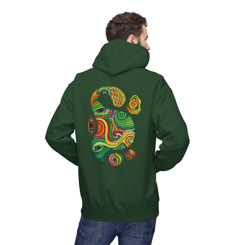 Psychedelic Swirl Hoodie — Colorful Abstract Apple Graphic #j64298