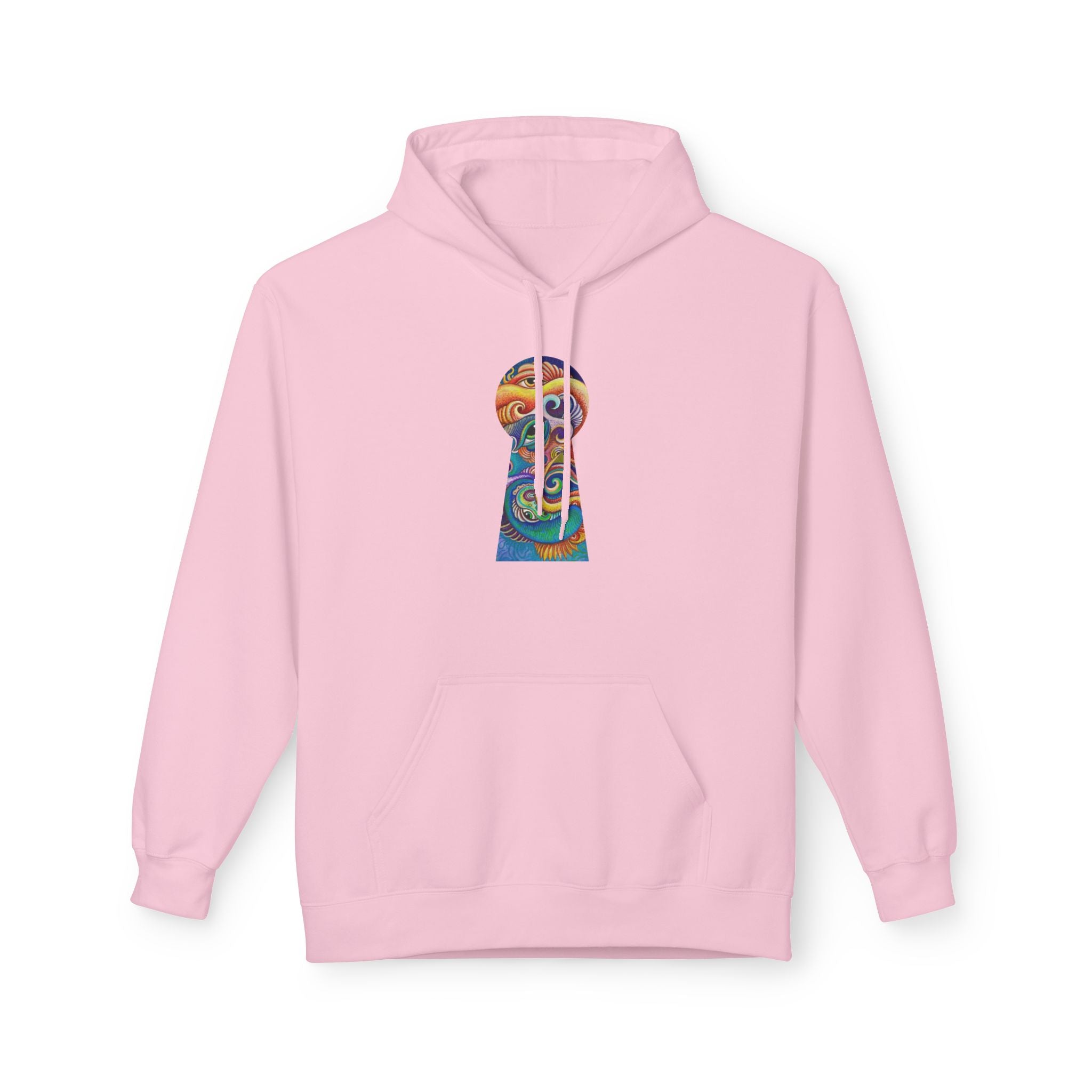 Abstract Psychedelic Face Hoodie | Colorful Surreal Keyhole Art