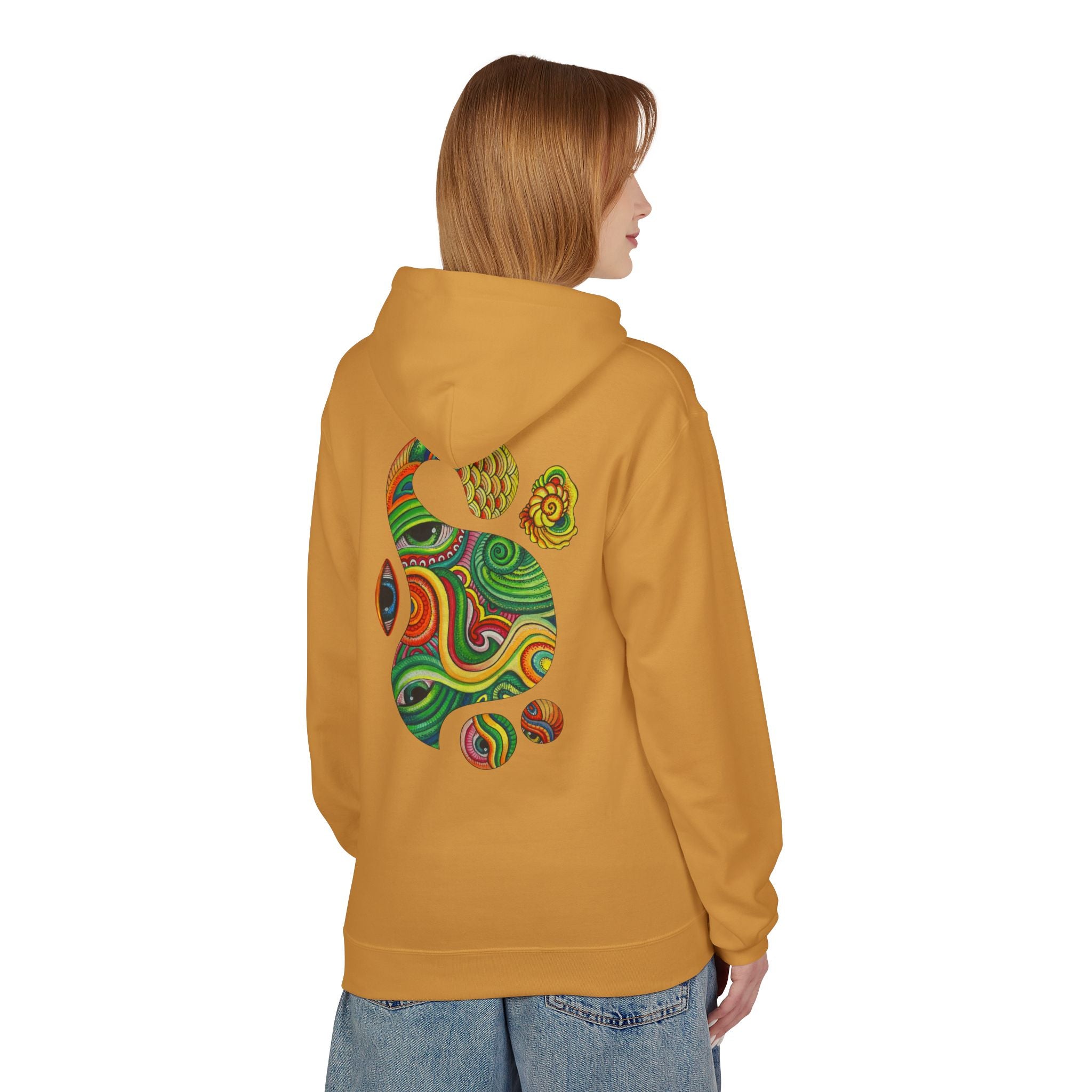 Psychedelic Swirl Hoodie — Colorful Abstract Apple Graphic #j64298