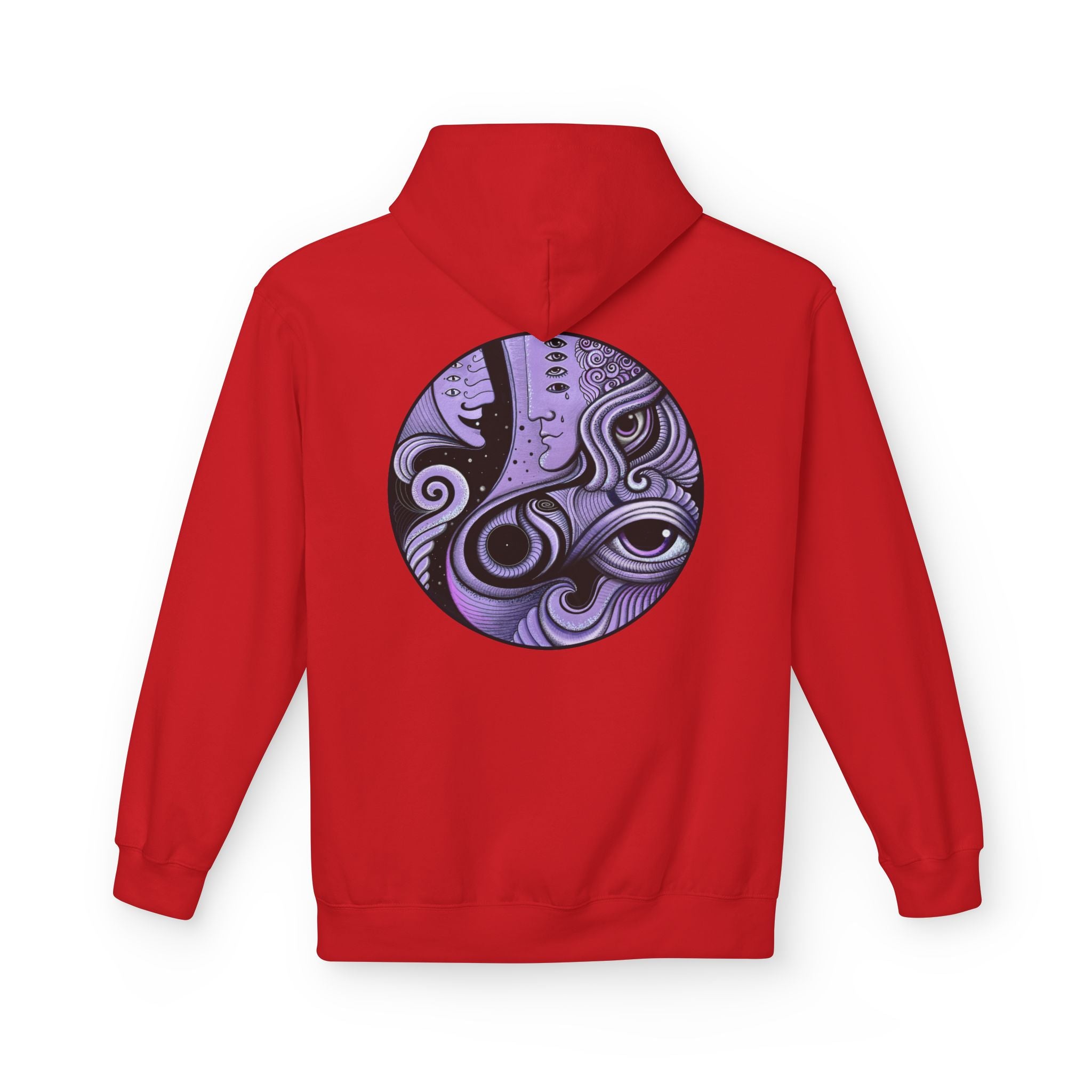Purple Psychedelic Guitar Art Hoodie | Keyhole Front, Circular Back Design