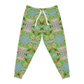 Green Kaleidoscope Athletic Joggers — Psychedelic All-Over Print Lounge Pants #df11663