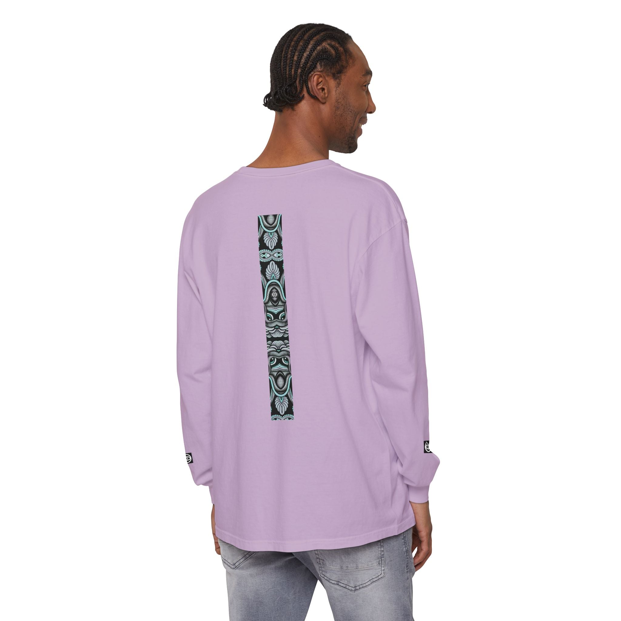 Men's/Women's Long Sleeve T-Shirt — Vertical Geometric Stripe Graphic #kjgd64258