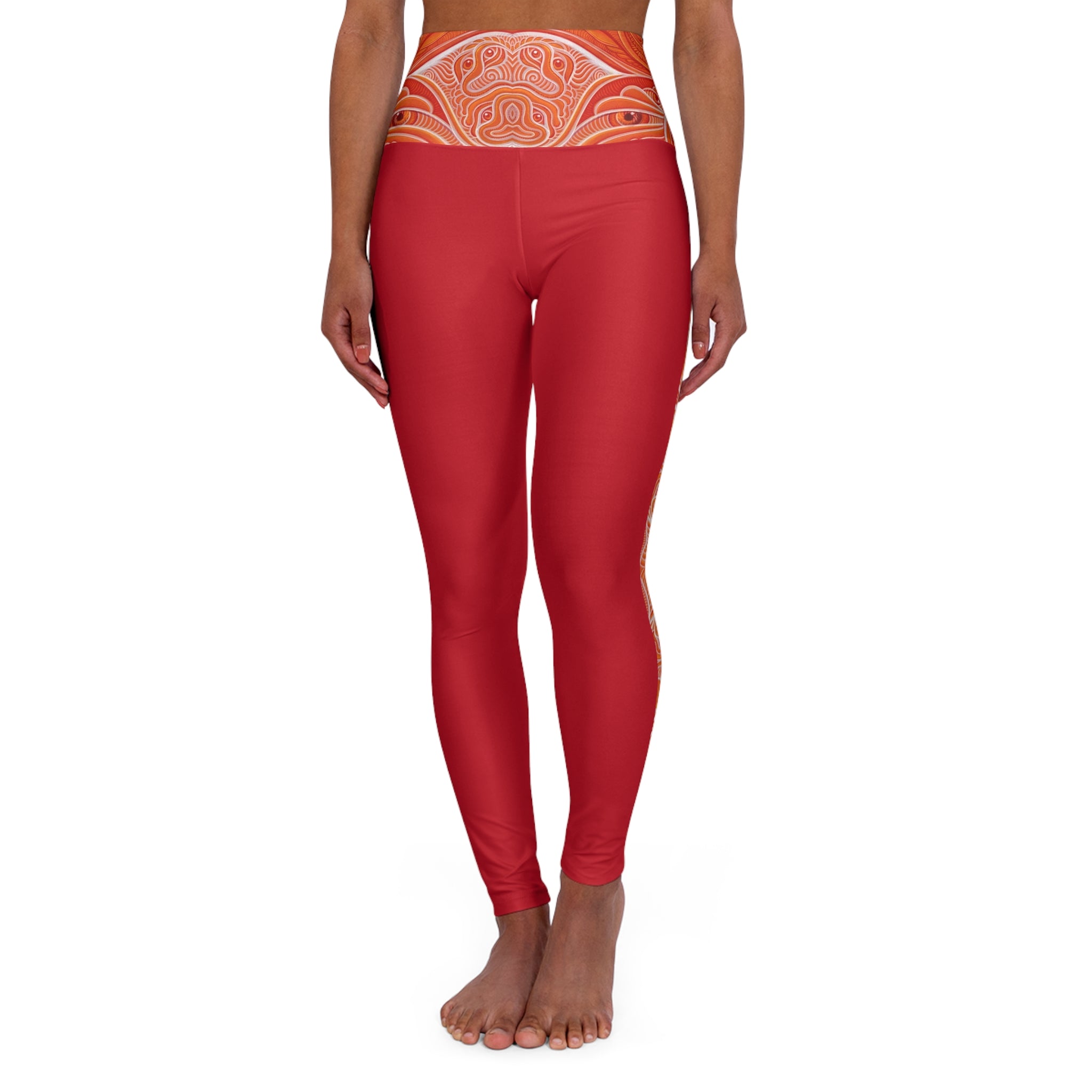 High-Waisted Yoga Leggings — Minimal White AOP Activewear #h0845788