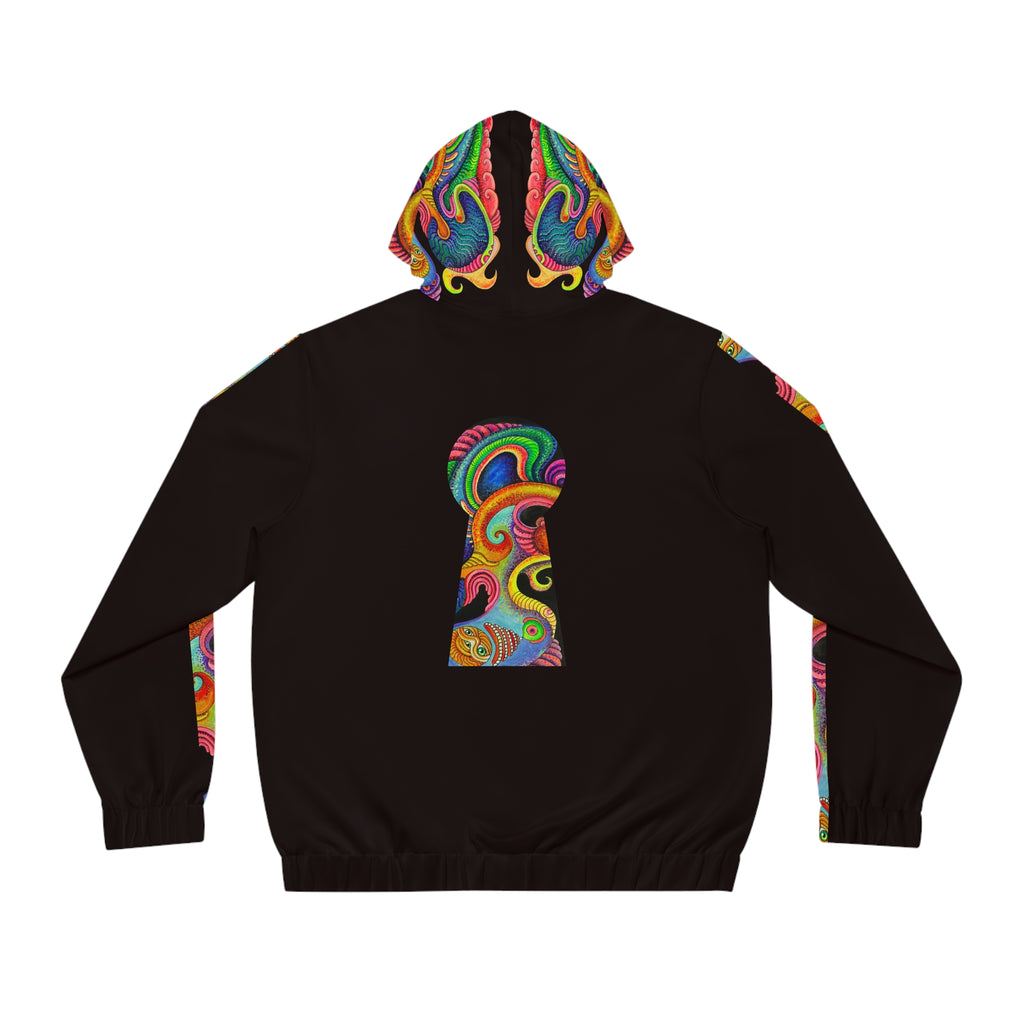 Psychedelic Swirl Zip Hoodie — Men's Vibrant Abstract Full-Zip Jacket #u65099
