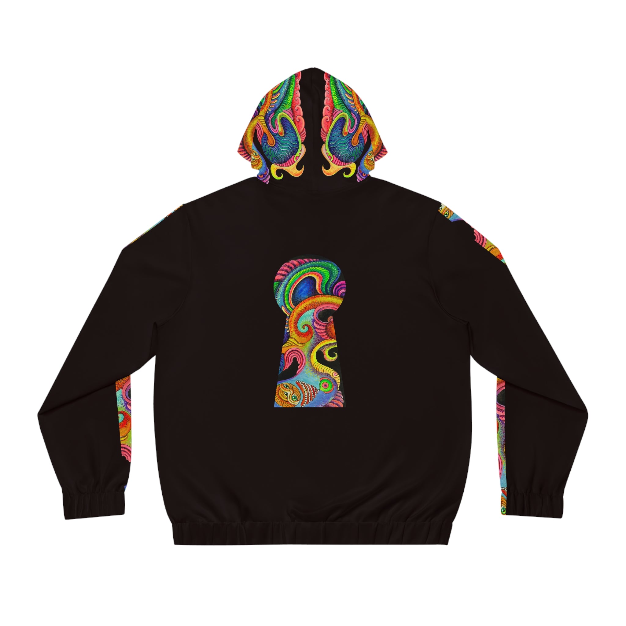 Psychedelic Swirl Zip Hoodie — Men's Vibrant Abstract Full-Zip Jacket #u65099