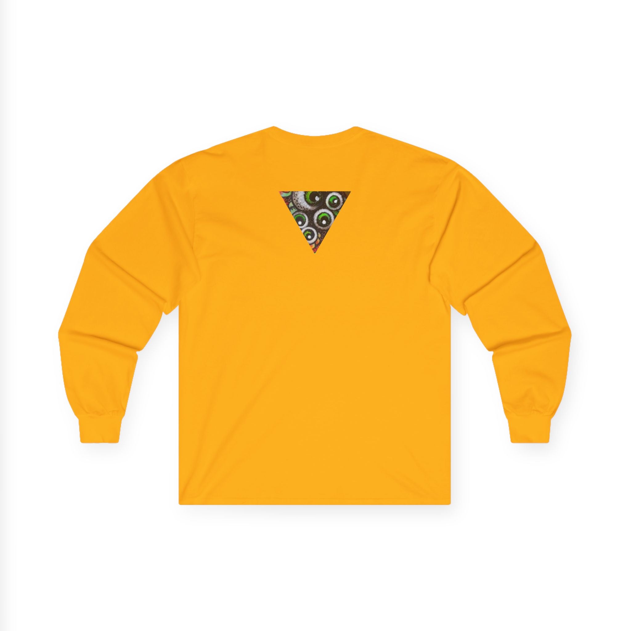 Triangle Camo Graphic Long Sleeve Tee — Minimal Military-Inspired Chest Print #k646&