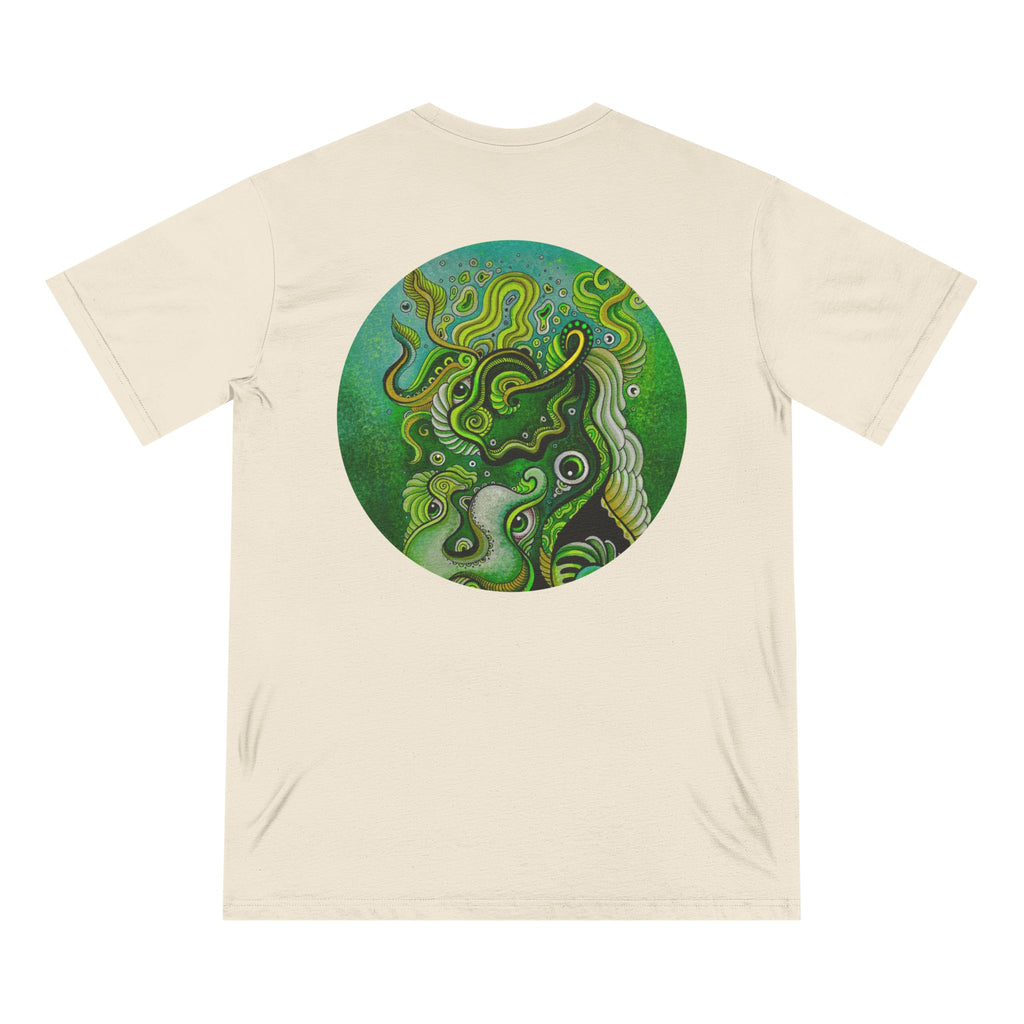 Keyhole Psychedelic T-Shirt — Green Abstract Art Tee #tsg219