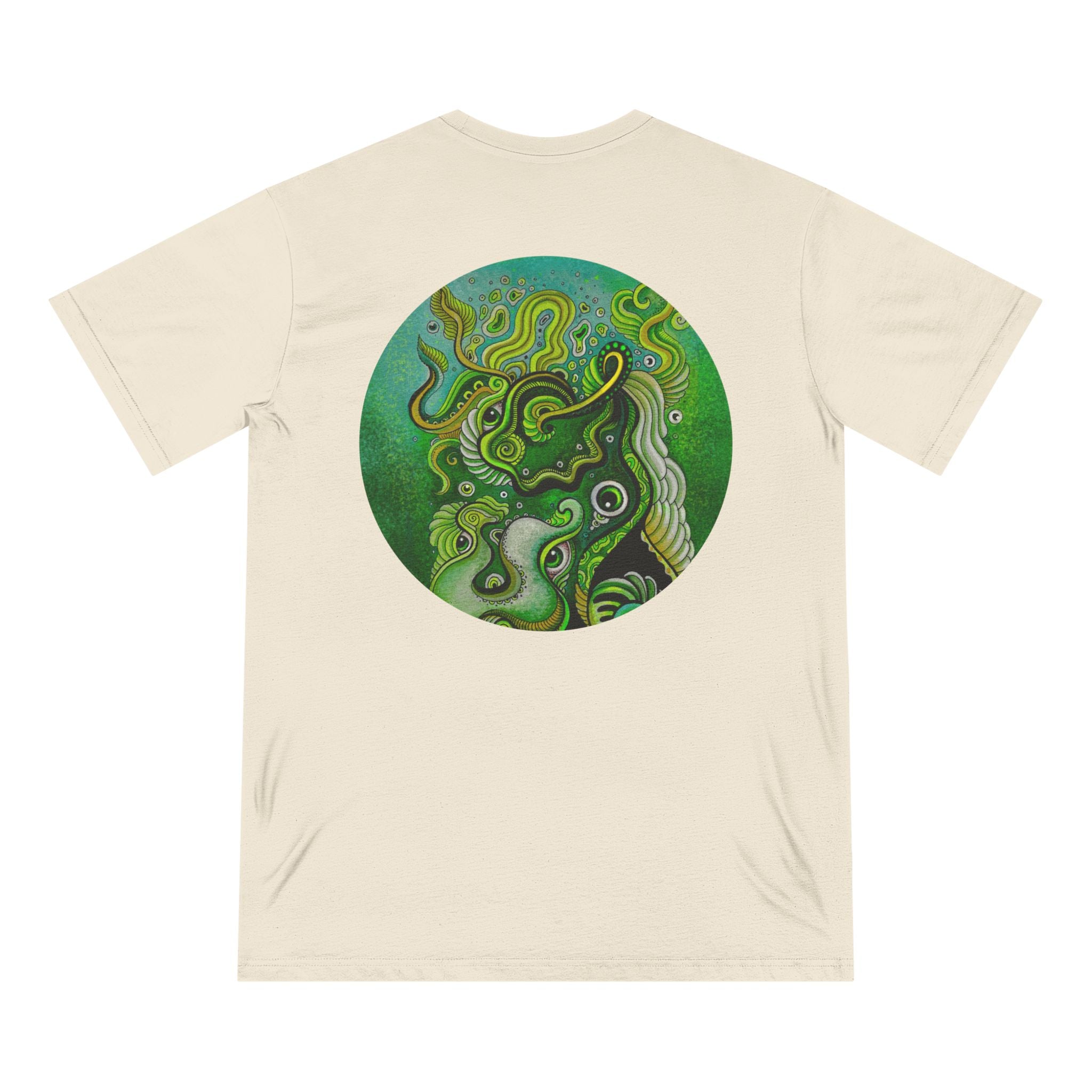 Keyhole Psychedelic T-Shirt — Green Abstract Art Tee #tsg219