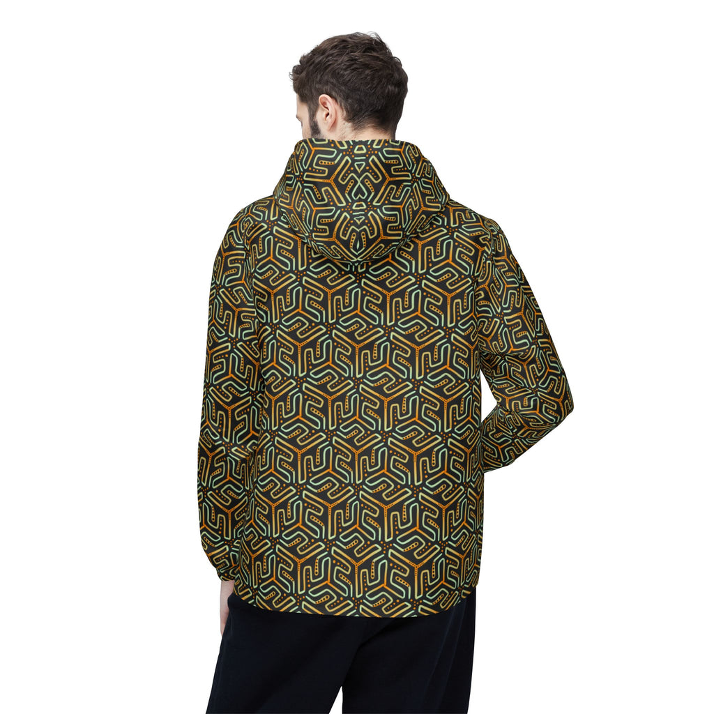 Geometric Maze Print Windbreaker Jacket #wj2