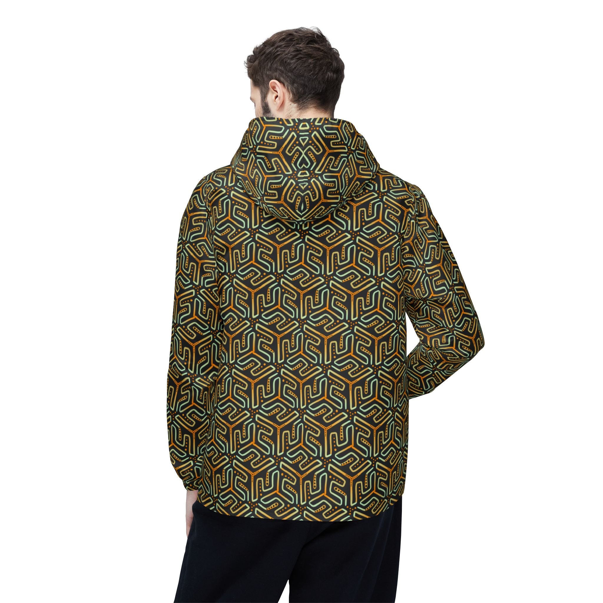 Geometric Maze Print Windbreaker Jacket #wj2