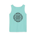 Boho Mandala Tank Top — Black Floral Circular Graphic Tank #fr3