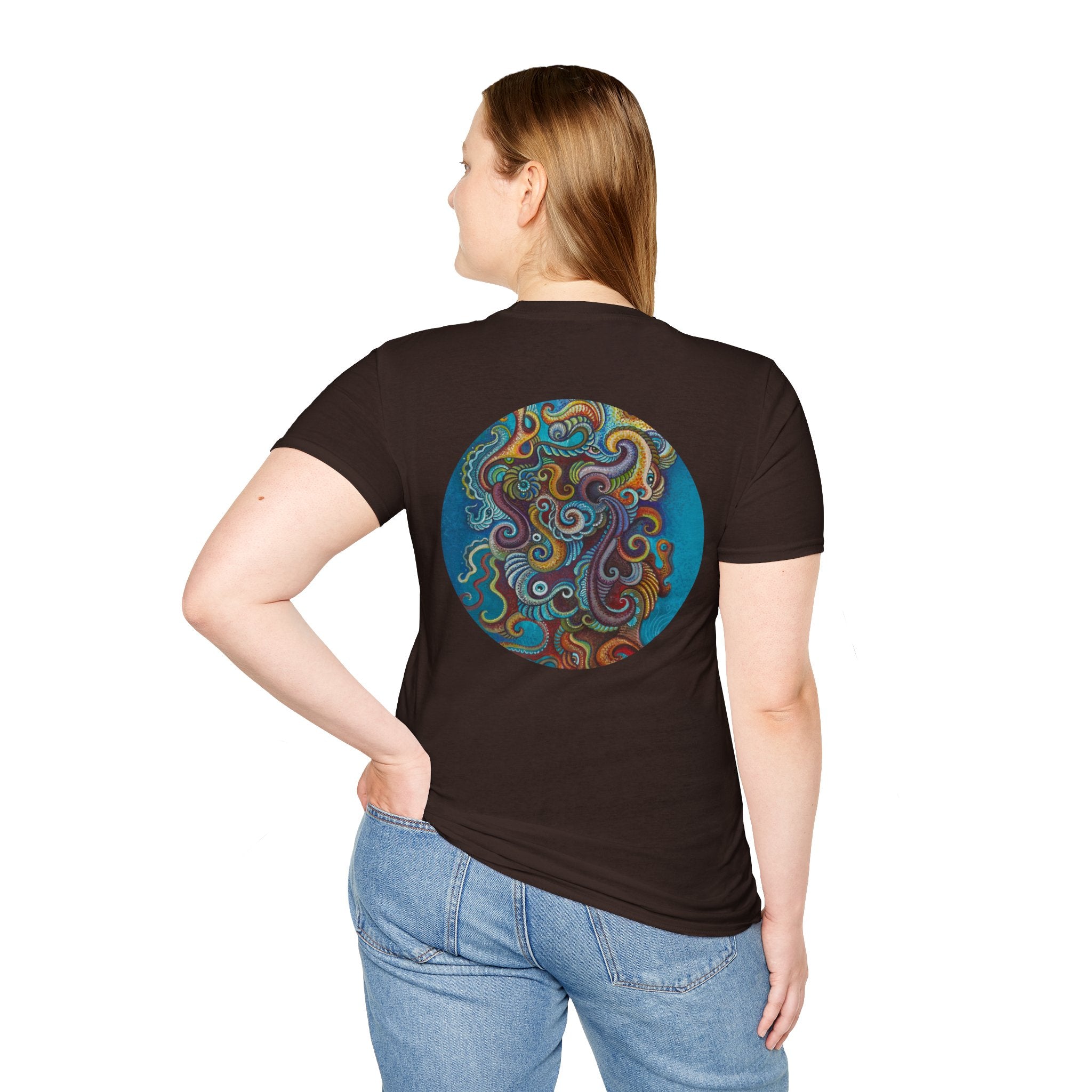 Psychedelic Keyhole T-Shirt — Colorful Swirl Art Tee #tsc8765