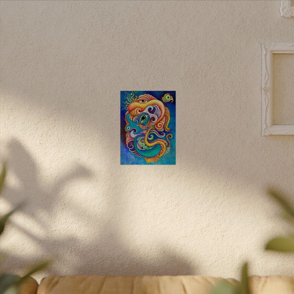 Abstract Psychedelic Watercolor Poster — Textured Matte Art Print #wp2