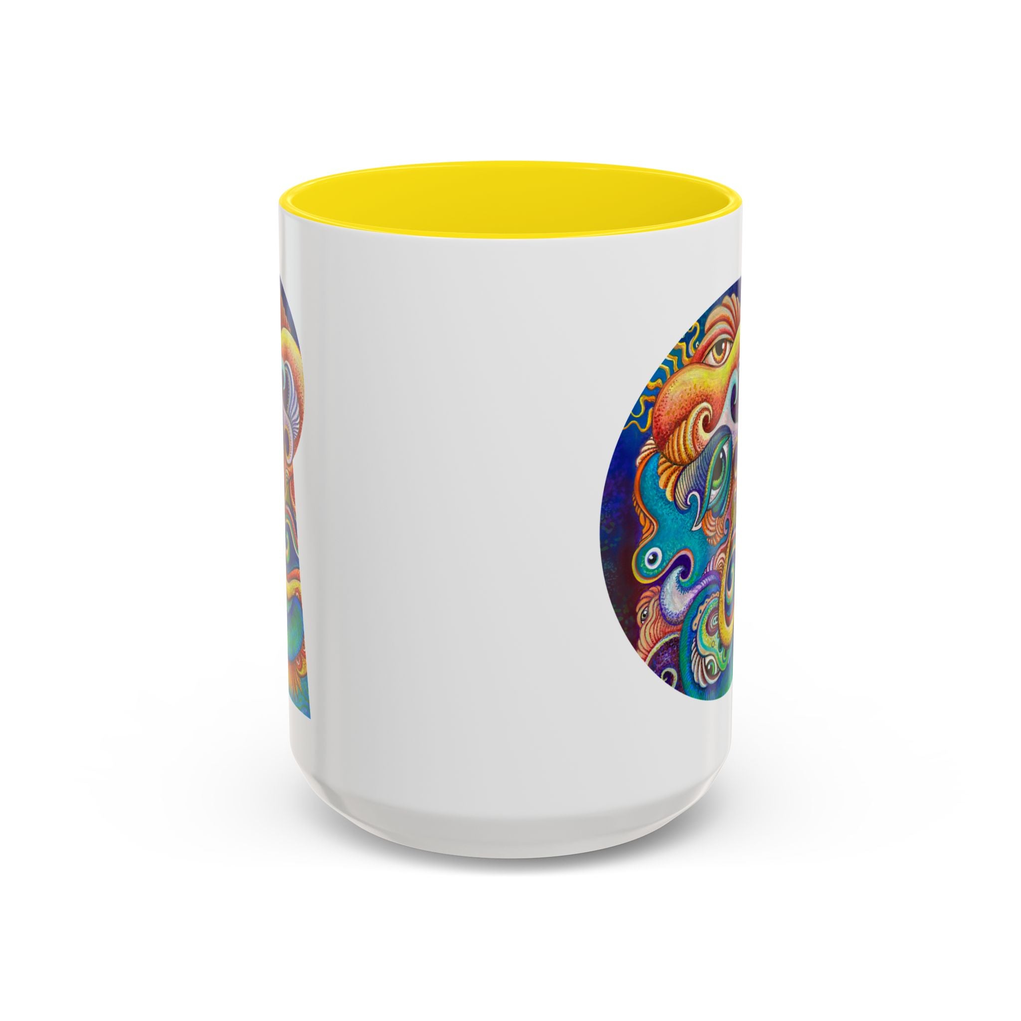 Colorful Abstract Fish Circle Mug | Accent Coffee Mug
