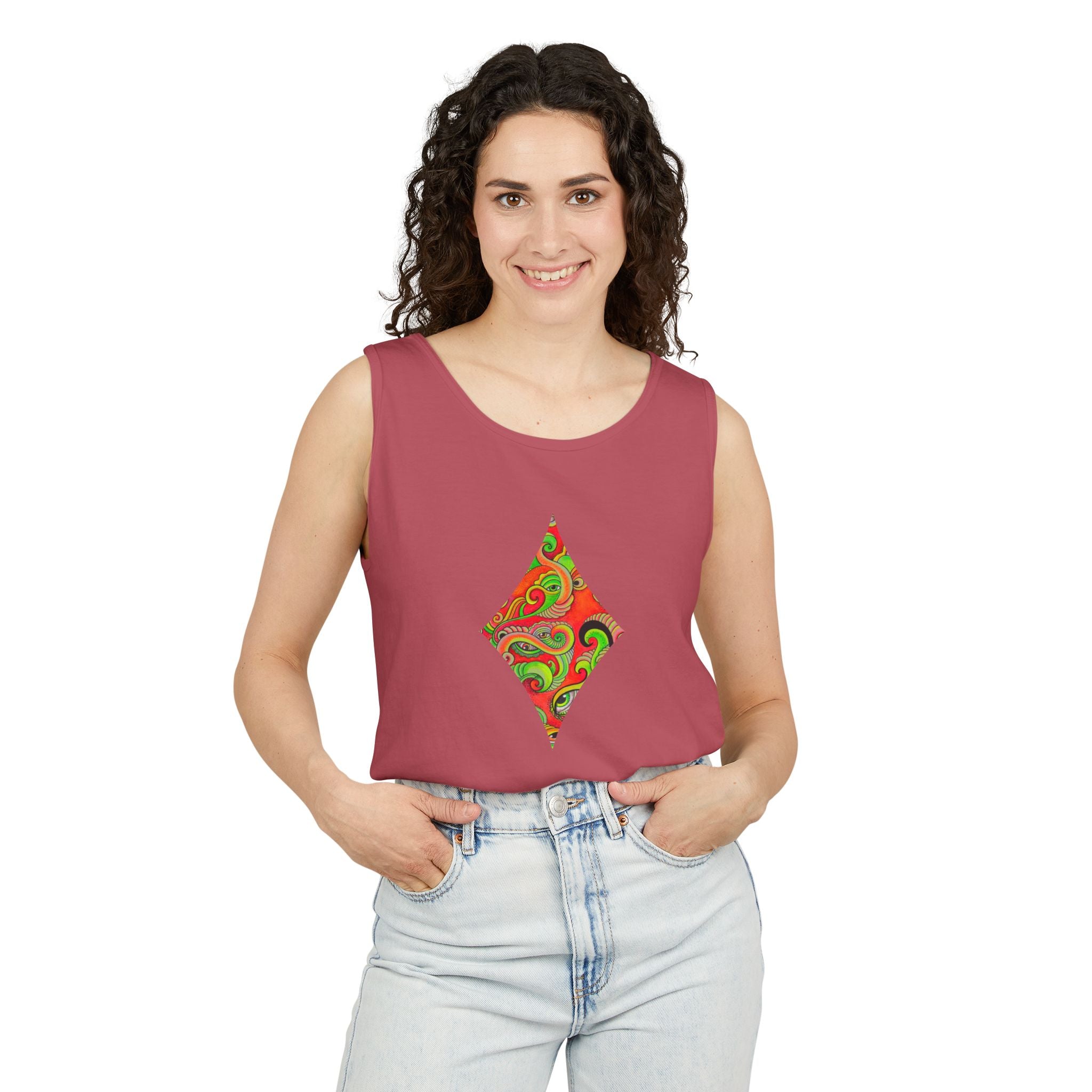 Psychedelic Paisley Cross Tank #t434567
