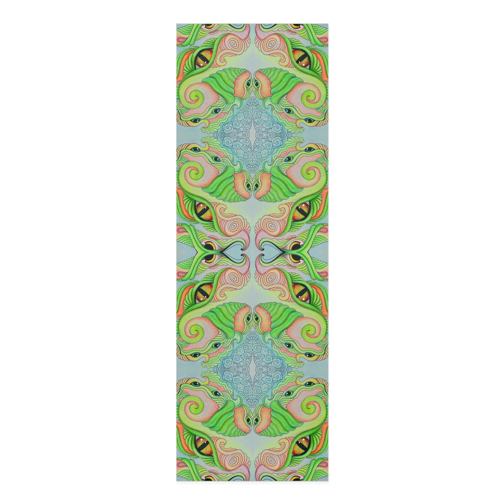 Psychedelic Green Mandala Foam Yoga Mat — Non-Slip Meditation & Exercise Mat #ohf9998444