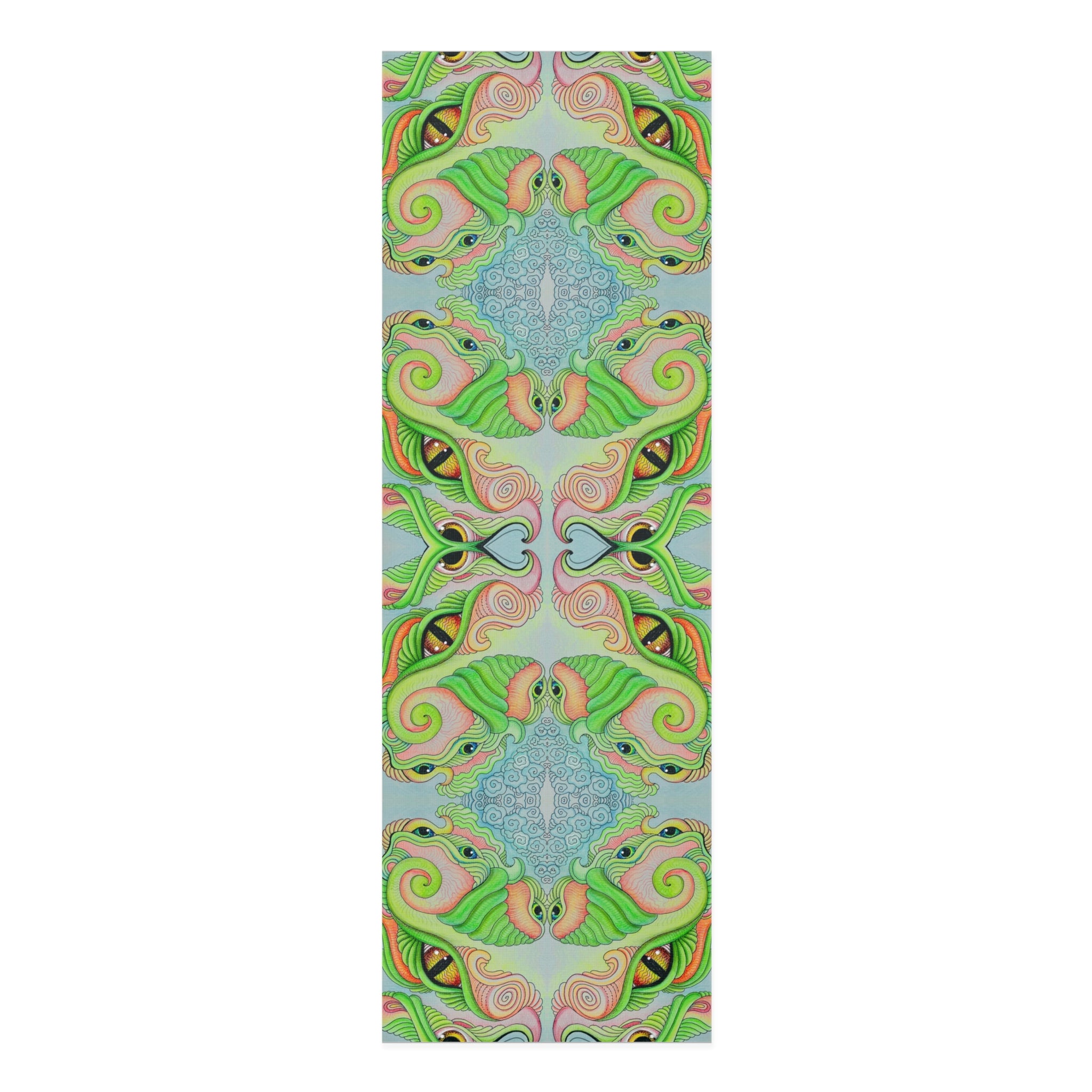 Psychedelic Green Mandala Foam Yoga Mat — Non-Slip Meditation & Exercise Mat #ohf9998444