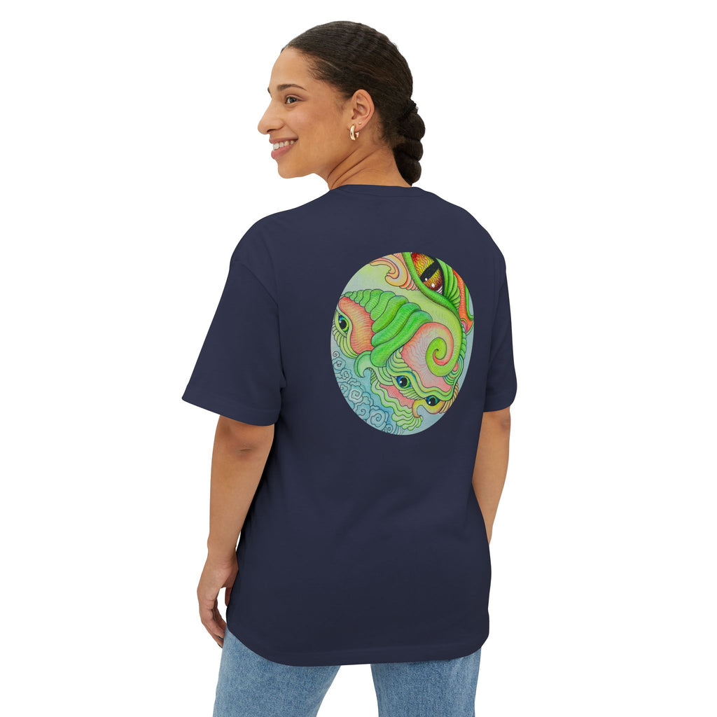Psychedelic Triangle & Circle Graphic Tee — Retro Swirl Art T-Shirt #gr9523