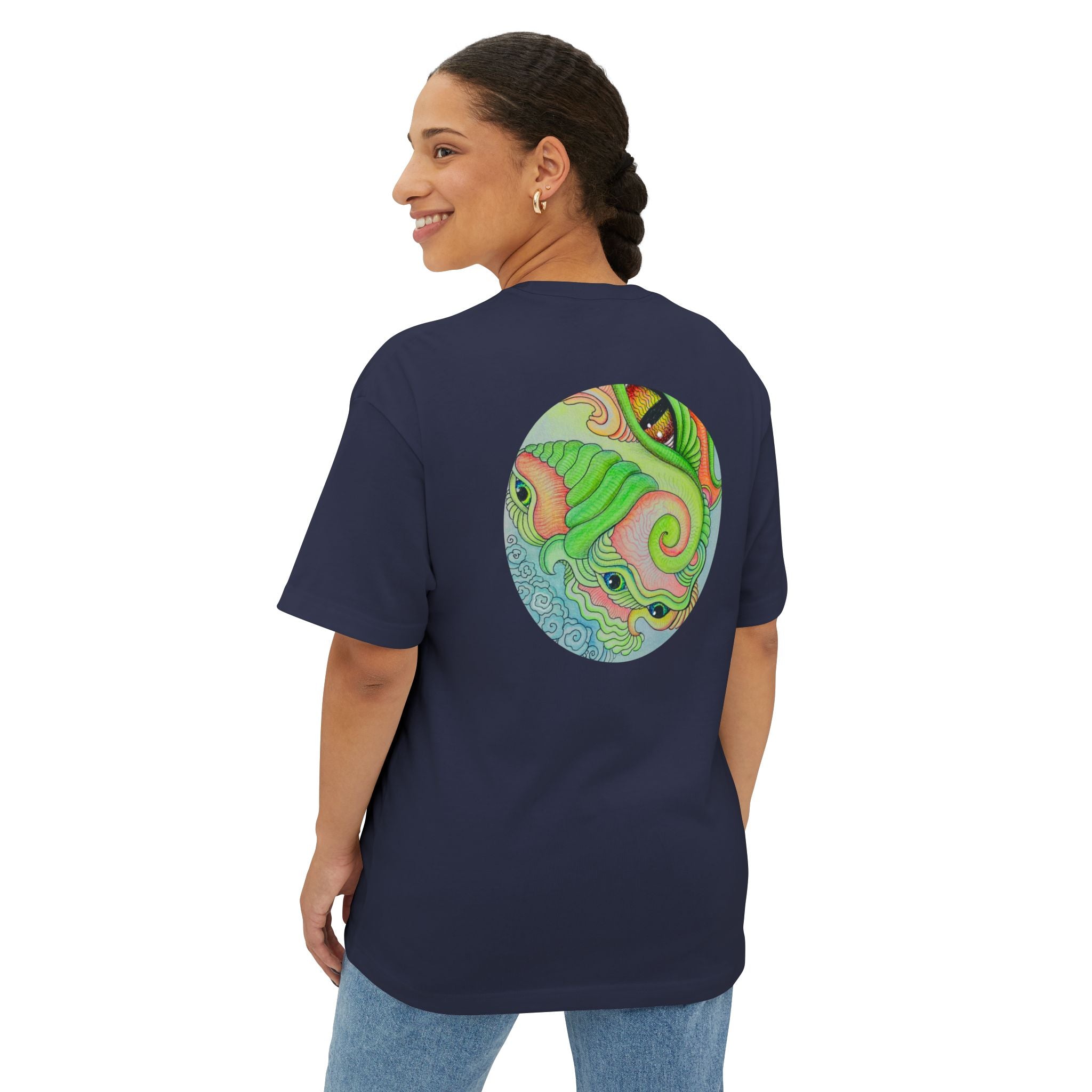 Psychedelic Triangle & Circle Graphic Tee — Retro Swirl Art T-Shirt #gr9523