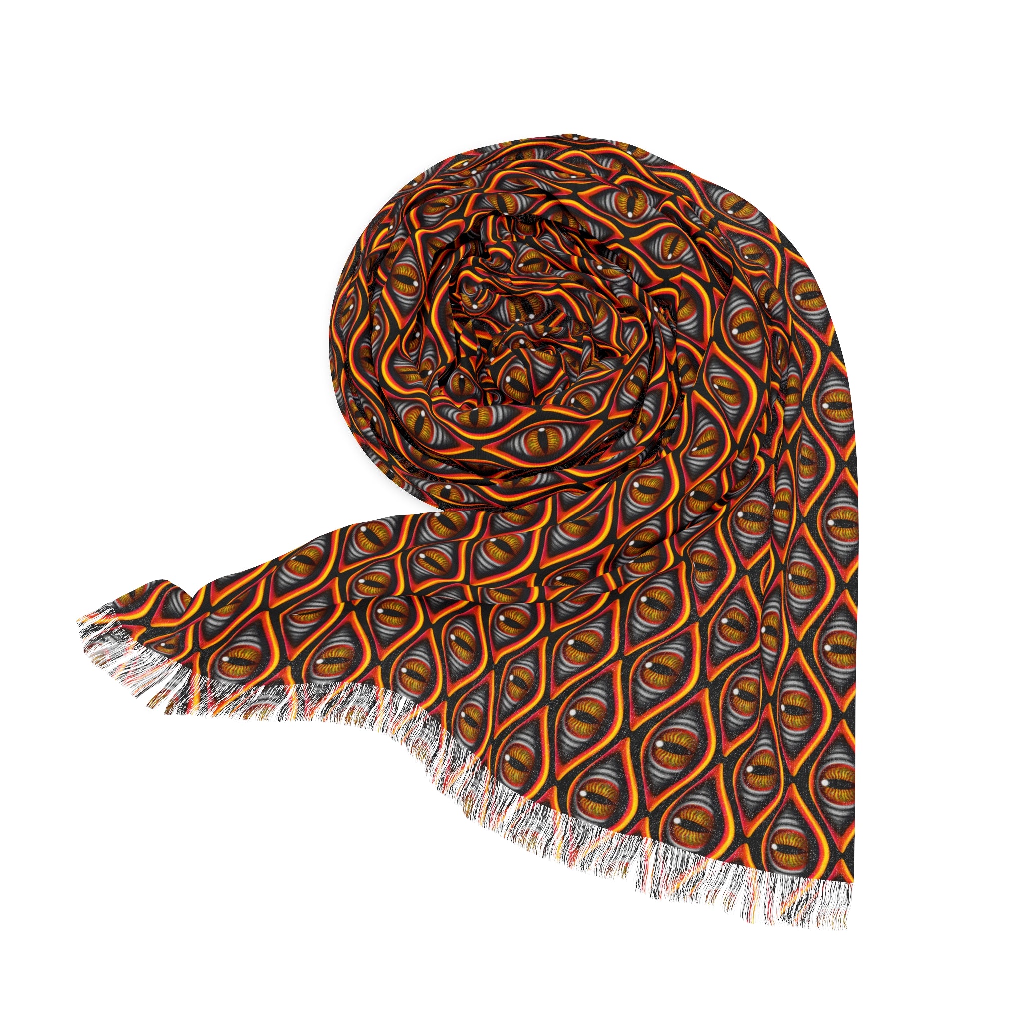 Light Scarf — Geometric Retro Fan Pattern Lightweight Scarf #h862578