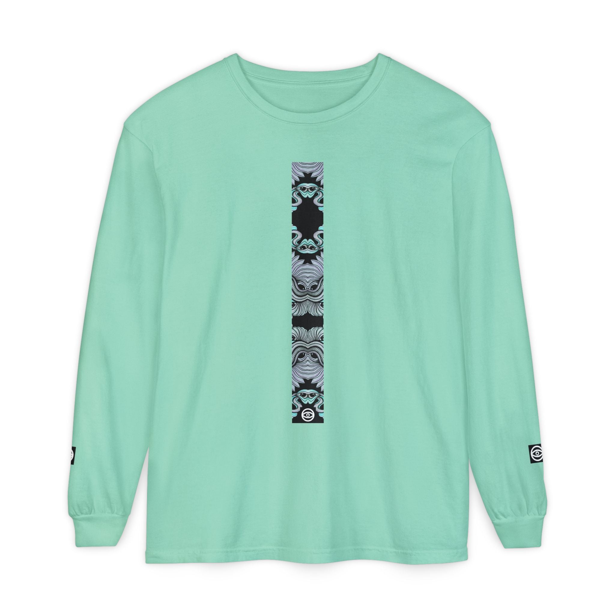Men's/Women's Long Sleeve T-Shirt — Vertical Geometric Stripe Graphic #kjgd64258