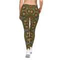 Bohemian Kaleidoscope Leggings — Earthy Green Patterned Women's Leggings #g87440