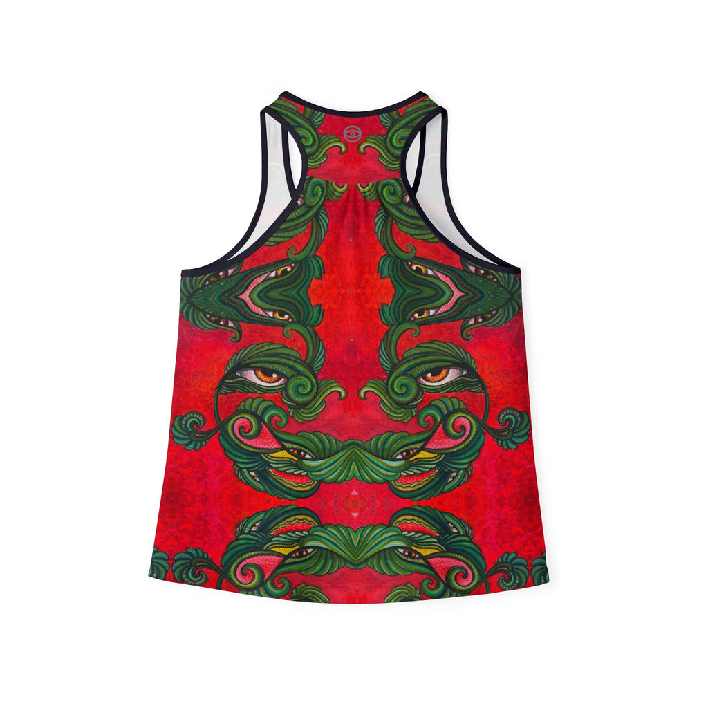 Women's Tank Top — Festive Green Swirl Face All-Over Print #jf88332