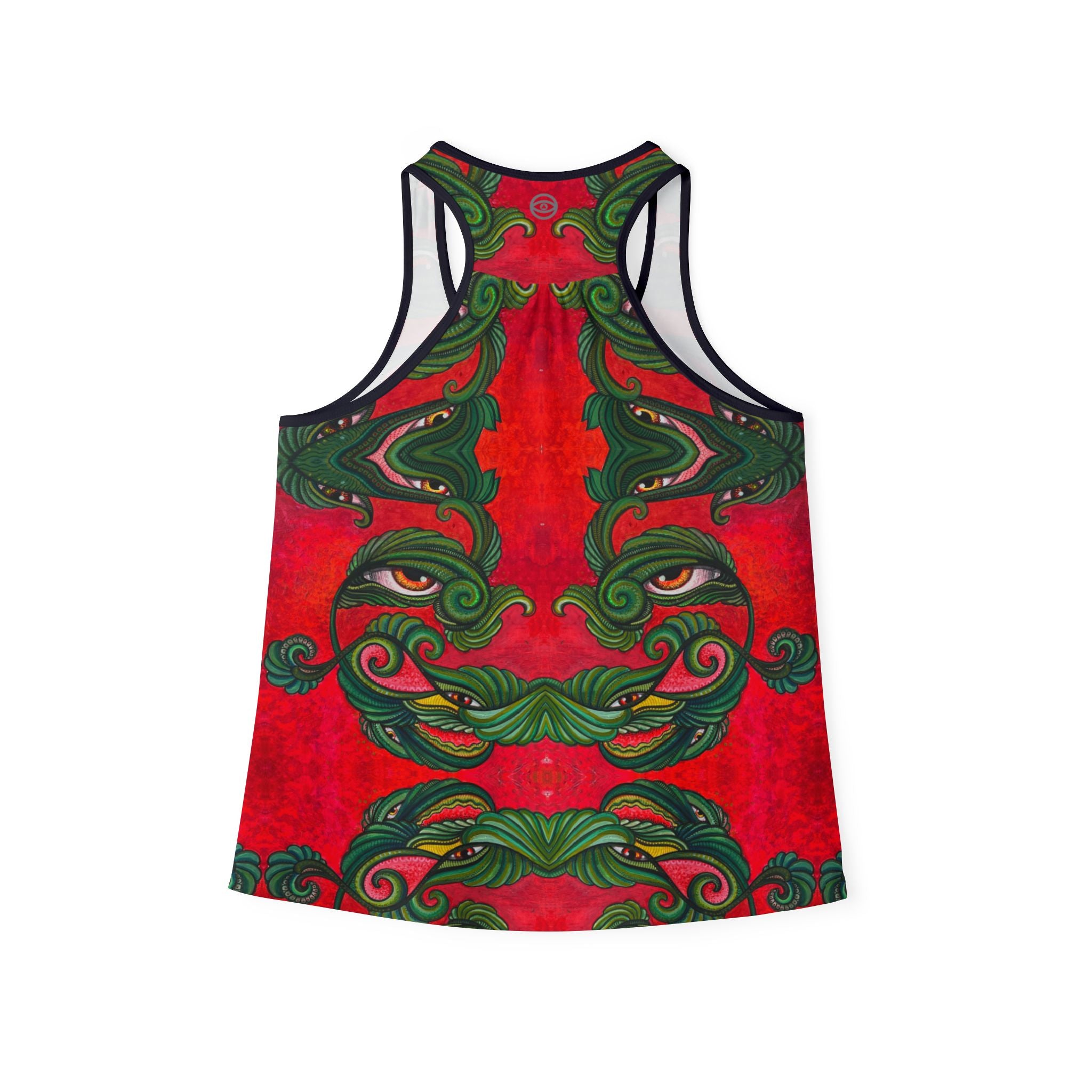Women's Tank Top — Festive Green Swirl Face All-Over Print #jf88332