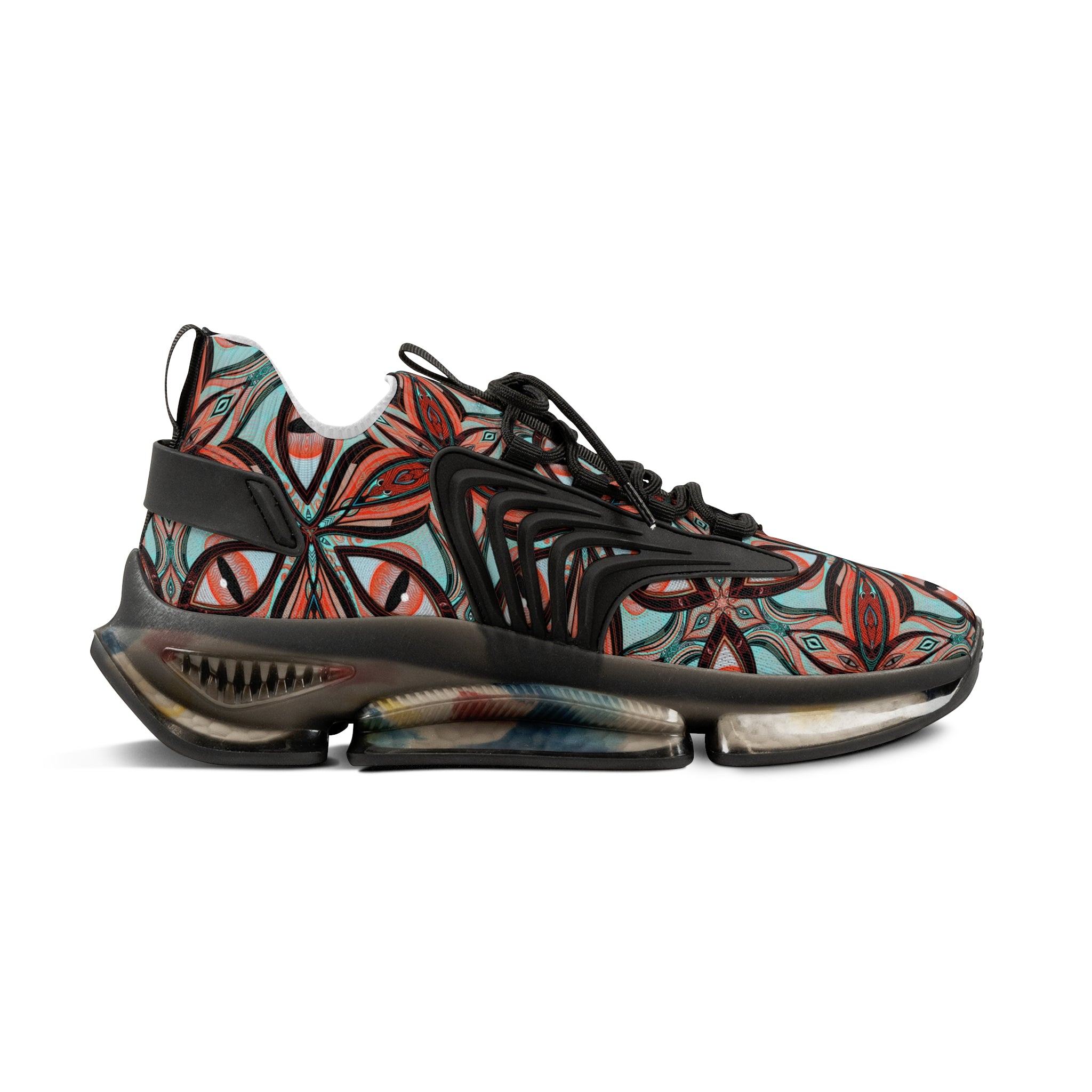 Men's Mesh Sneakers — Retro Geometric Pattern Athletic Shoes #gf75308